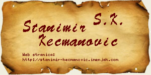 Stanimir Kecmanović vizit kartica